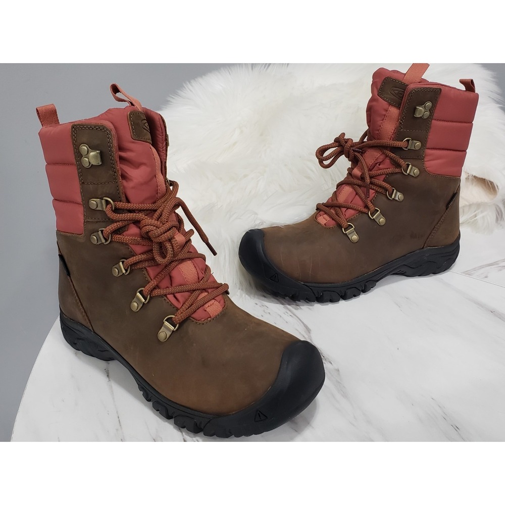 NEW NO BOX Size 8.5 KEEN Greta Waterproof Boots 1023605 Toasted Coconut/Redwood